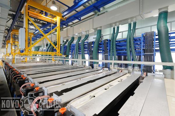 Rack line with three conveyors